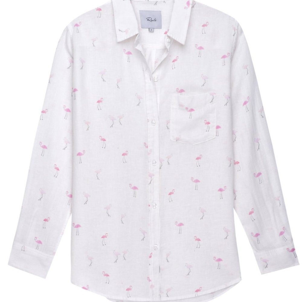 Rails Charlie Flamingo All Over Print Button Down
